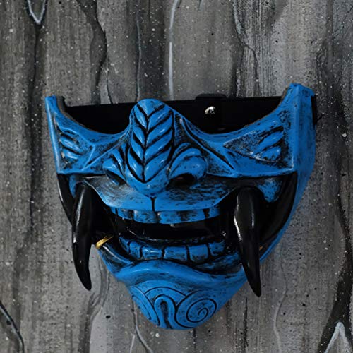 blue oni half mask