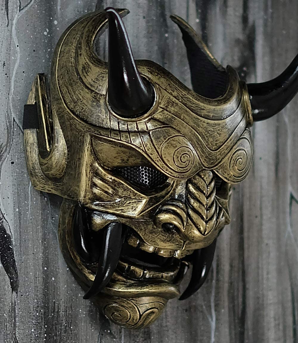 Golden Oni Mask - HQ Fiberglass