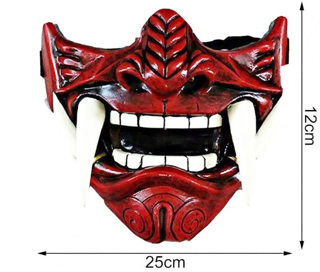 black oni half mask size