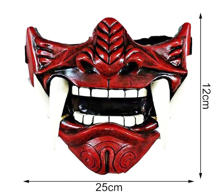 white oni half mask size