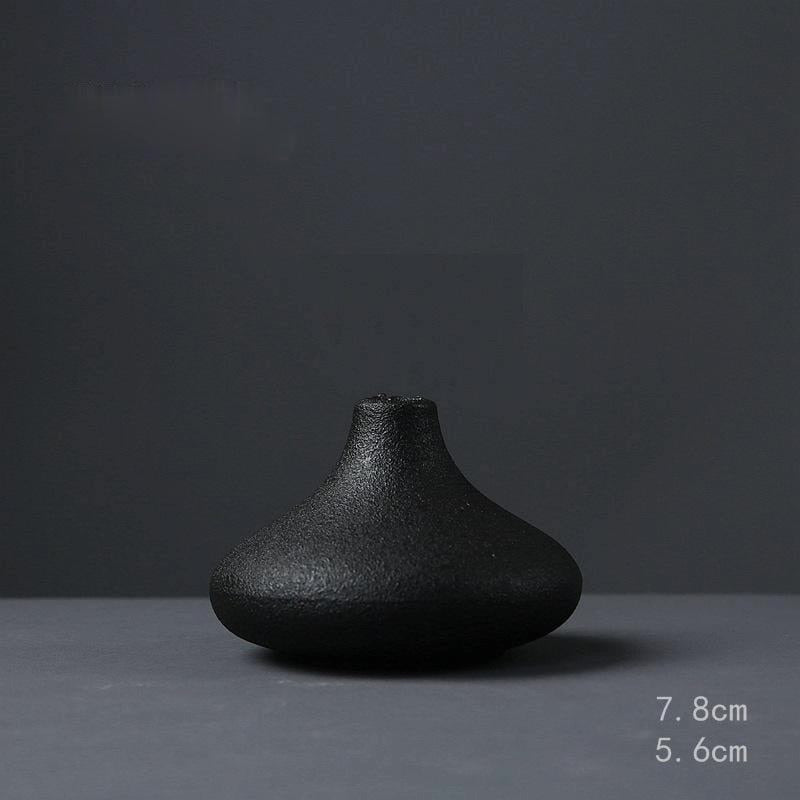 black ceramic vase