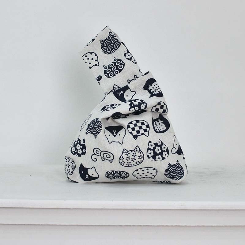 kawai cat knot bag