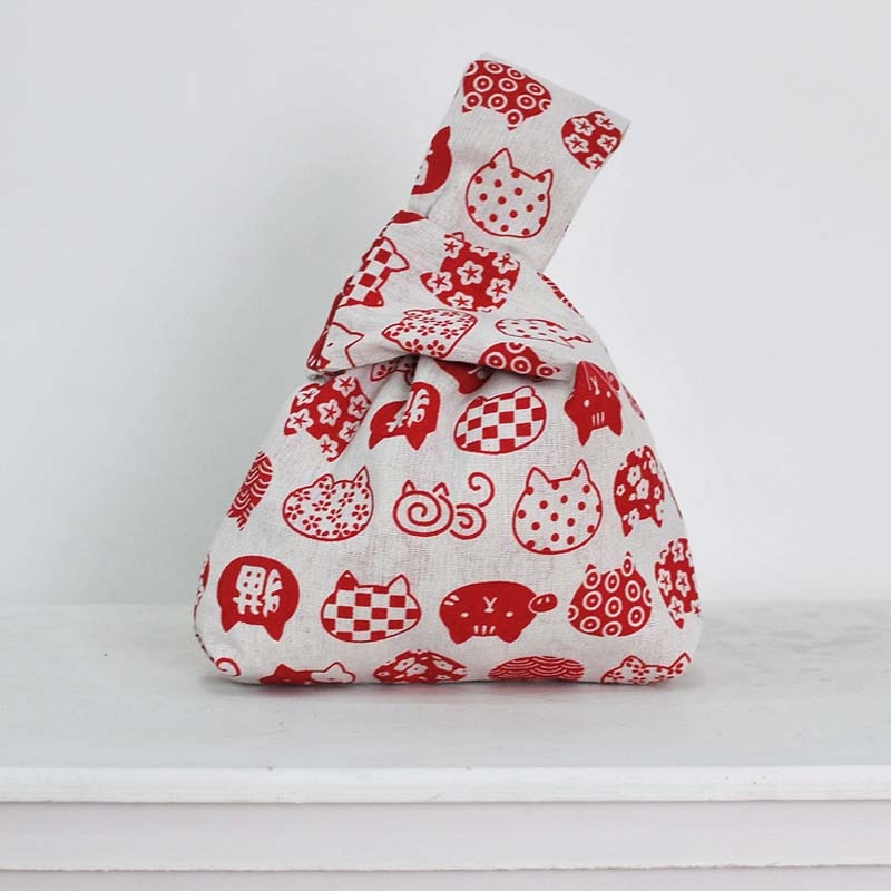 kawai cat knot bag