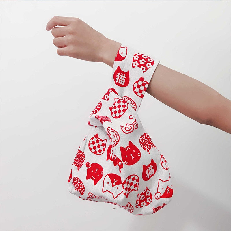 kawai cat knot bag