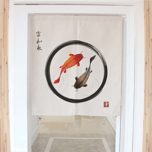 koi fish and dragon curtains