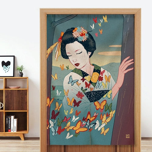 ukiyo-e japanese curtains