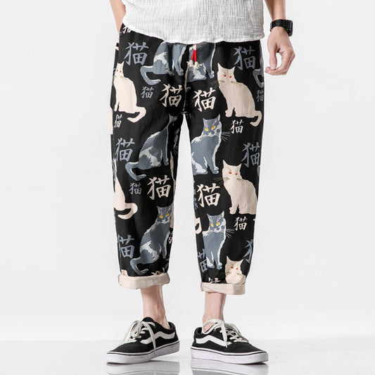 ruihuo cat harem pants