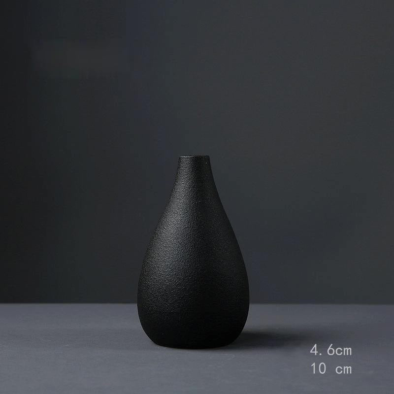 black ceramic vase