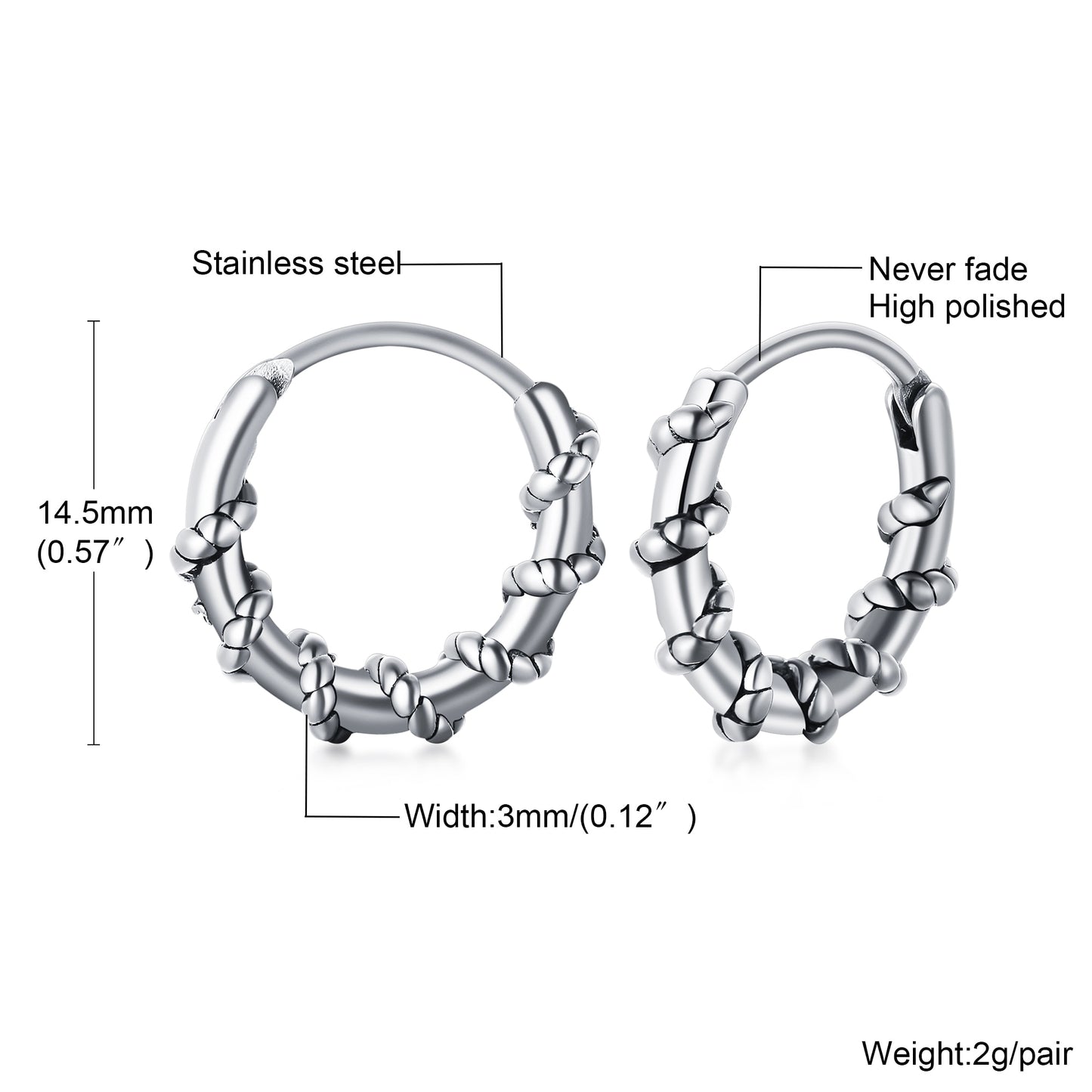 mens dragon earring size