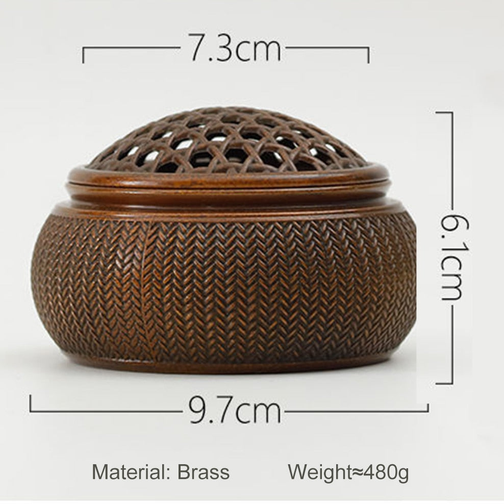 brass grid incense burner