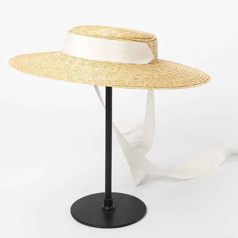 flat brim straw hat