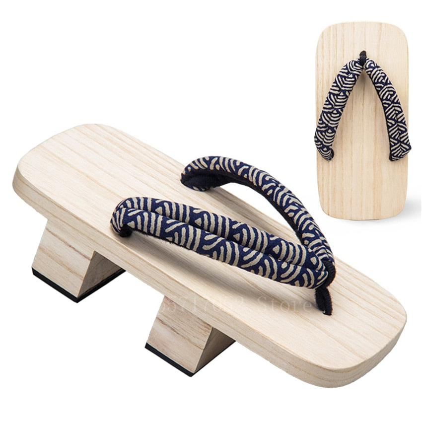 oriental blue wooden sandals