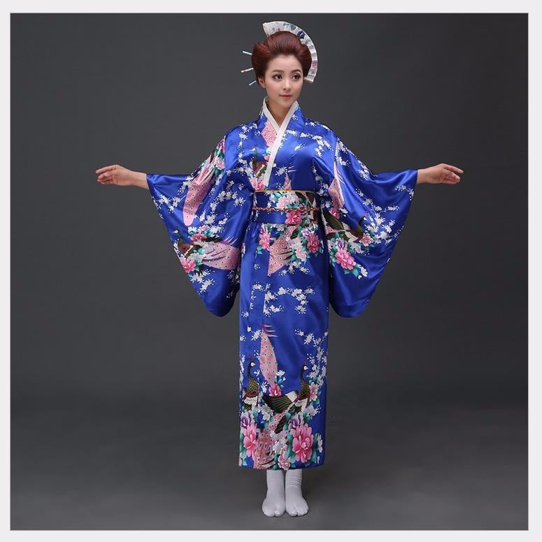 retro blue kimono