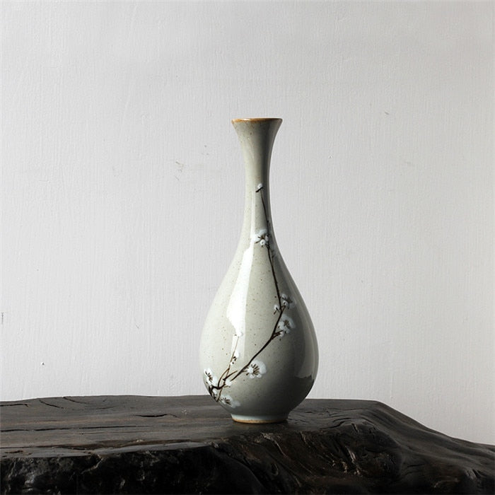 white blossom vase