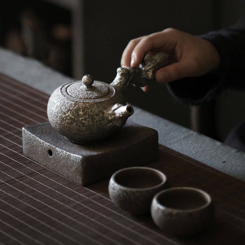 rust glazed tea set