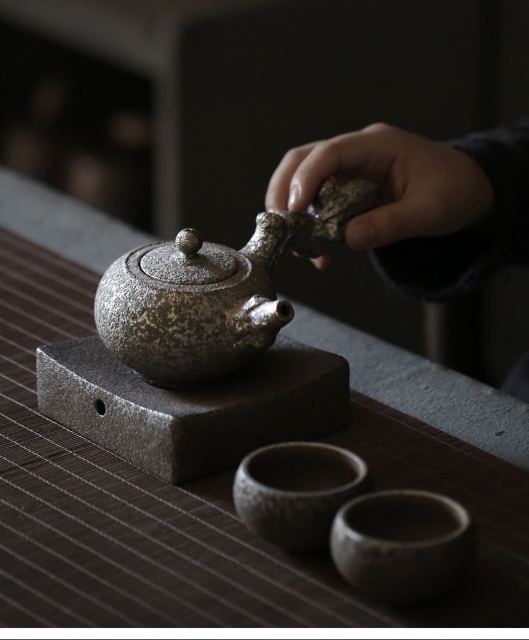 rust glazed tea set