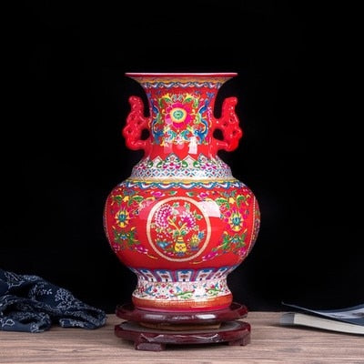 ancient enamel vase