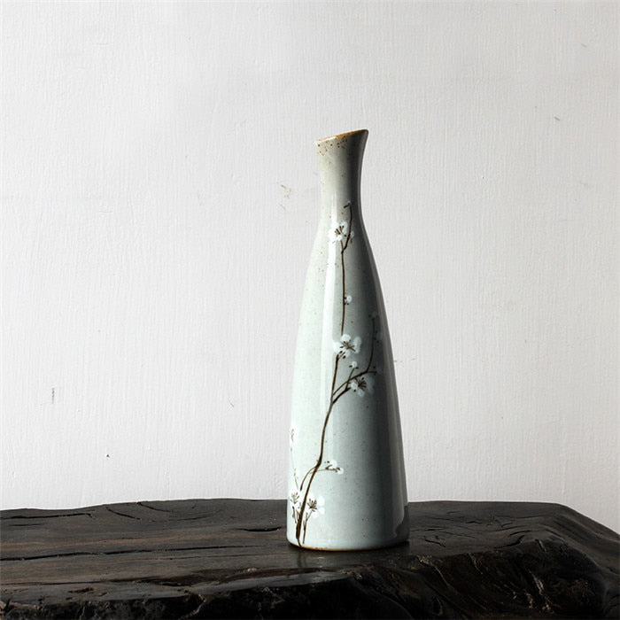 white blossom vase