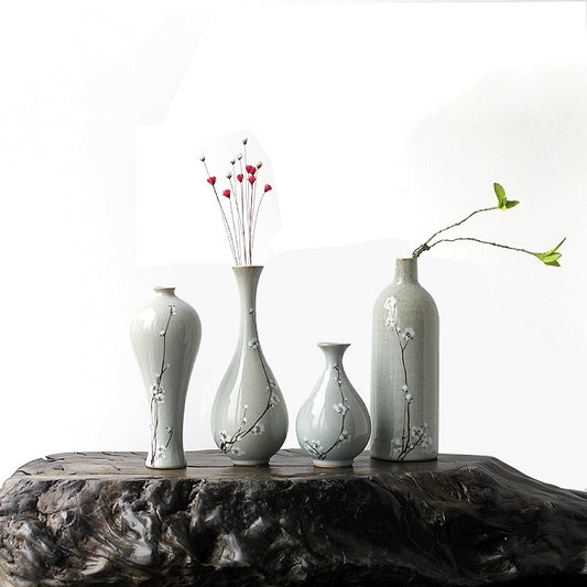 white blossom vase