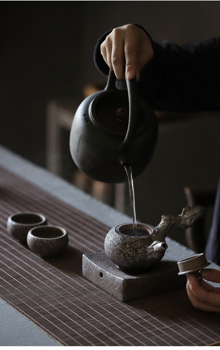 rust glazed tea set