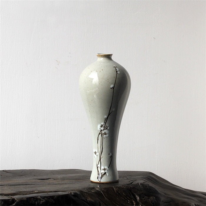 white blossom vase