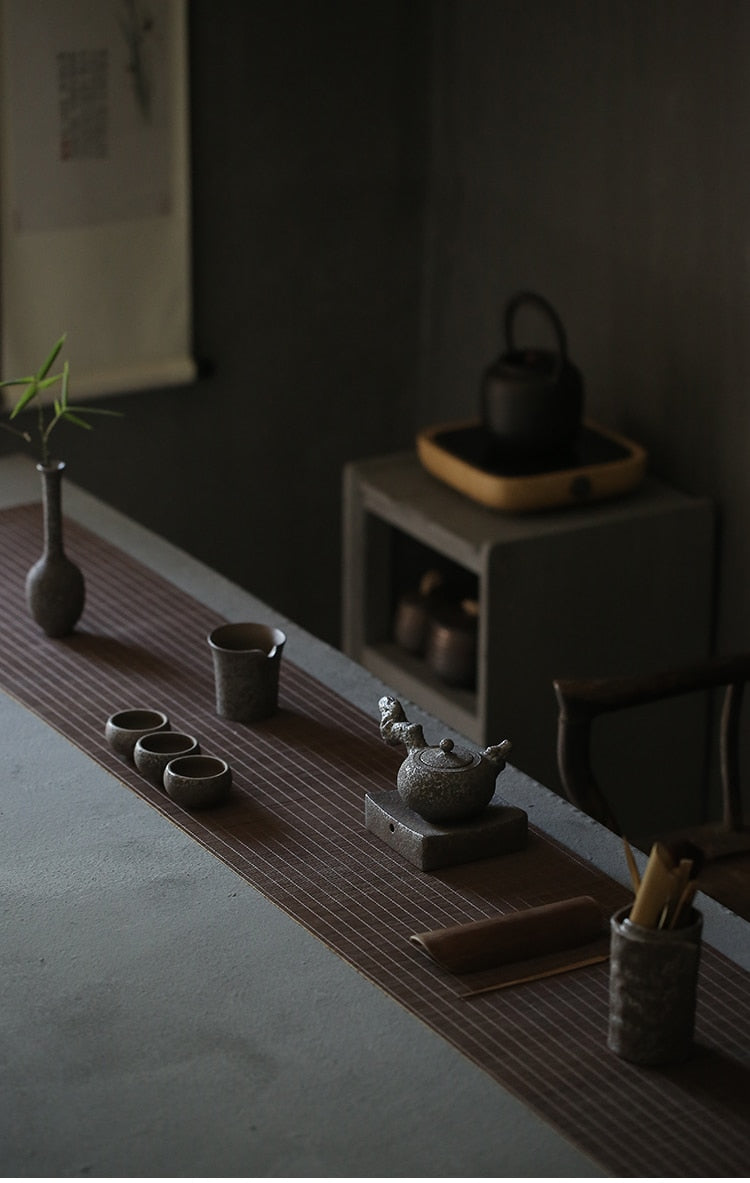 rust glazed tea set