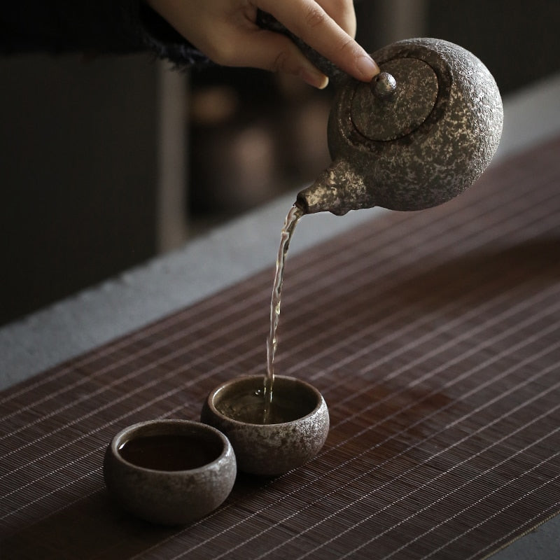 rust glazed tea set