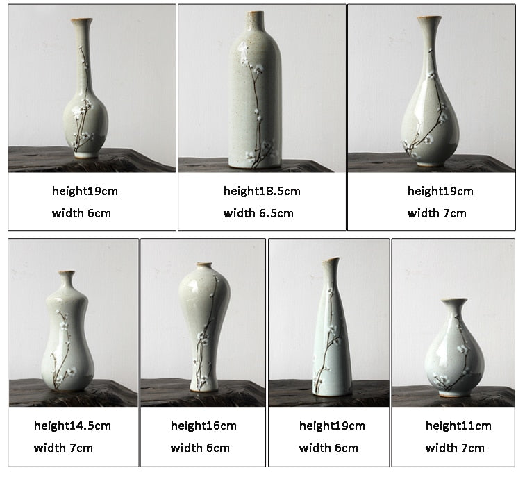 white blossom vase size