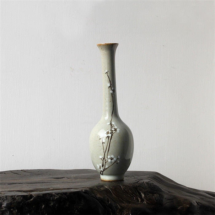 white blossom vase