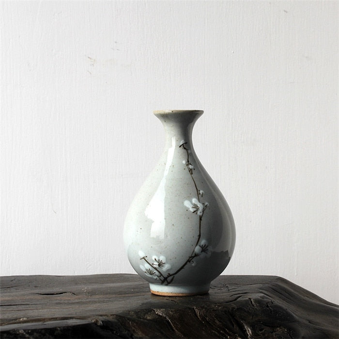white blossom vase