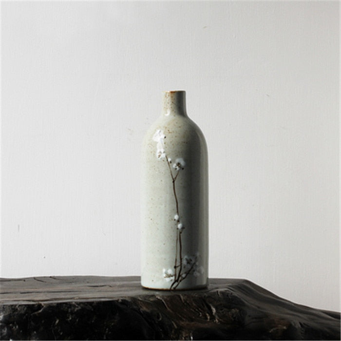 white blossom vase
