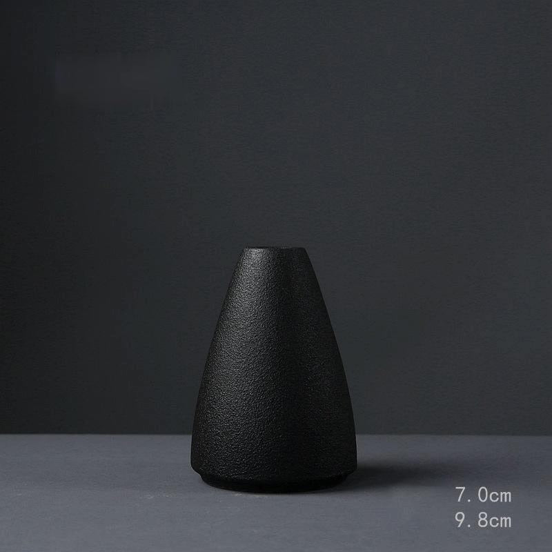 black ceramic vase