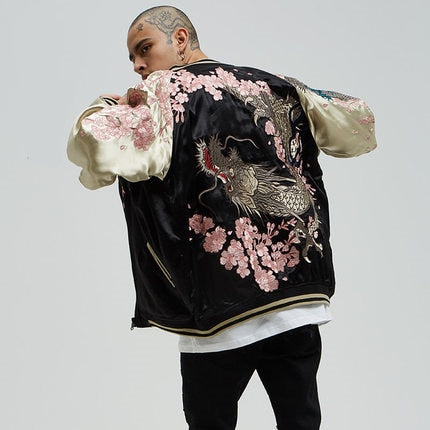 cherry blossoms bomber jacket