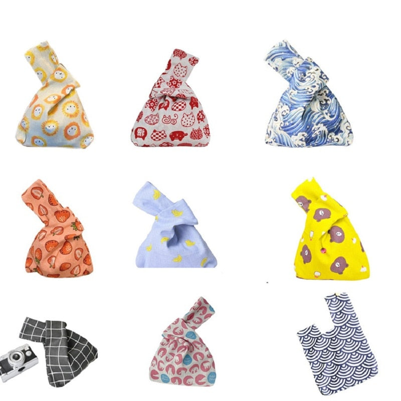 geometric pattern knot bag