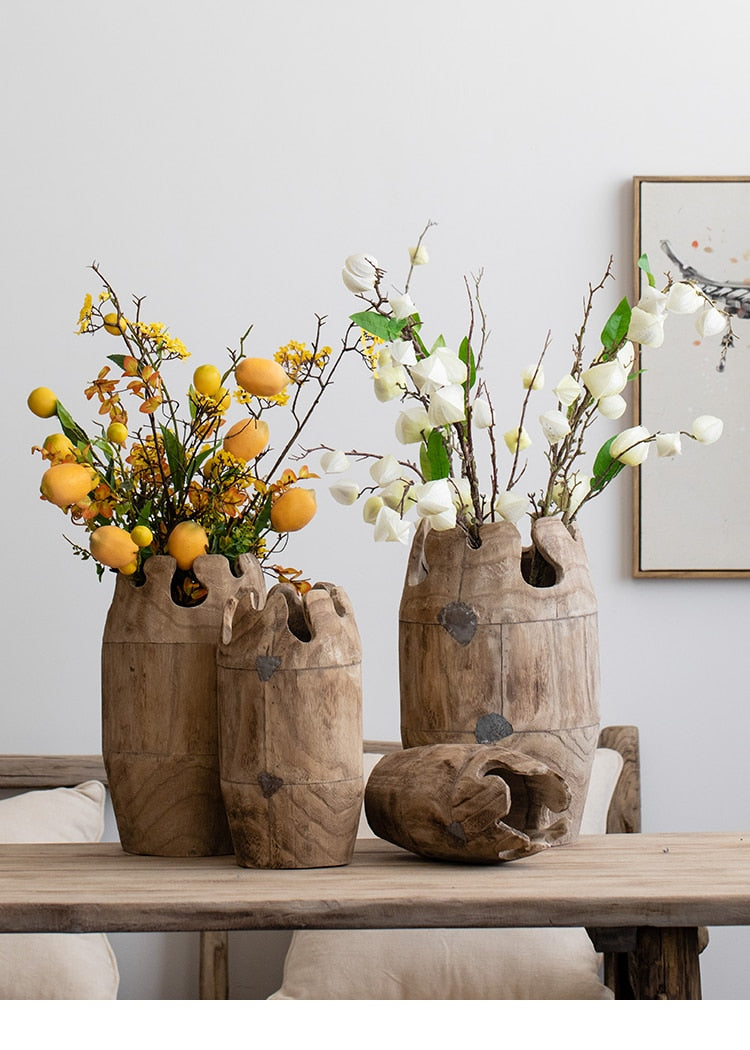 wooden vase