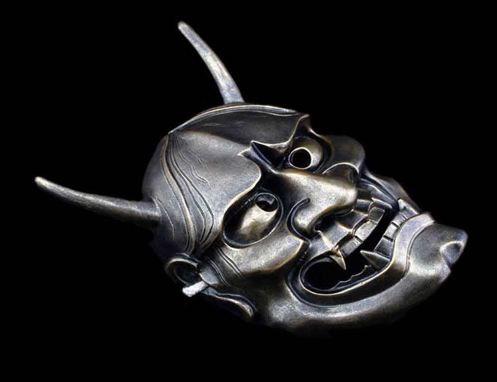 bronze hannya mask