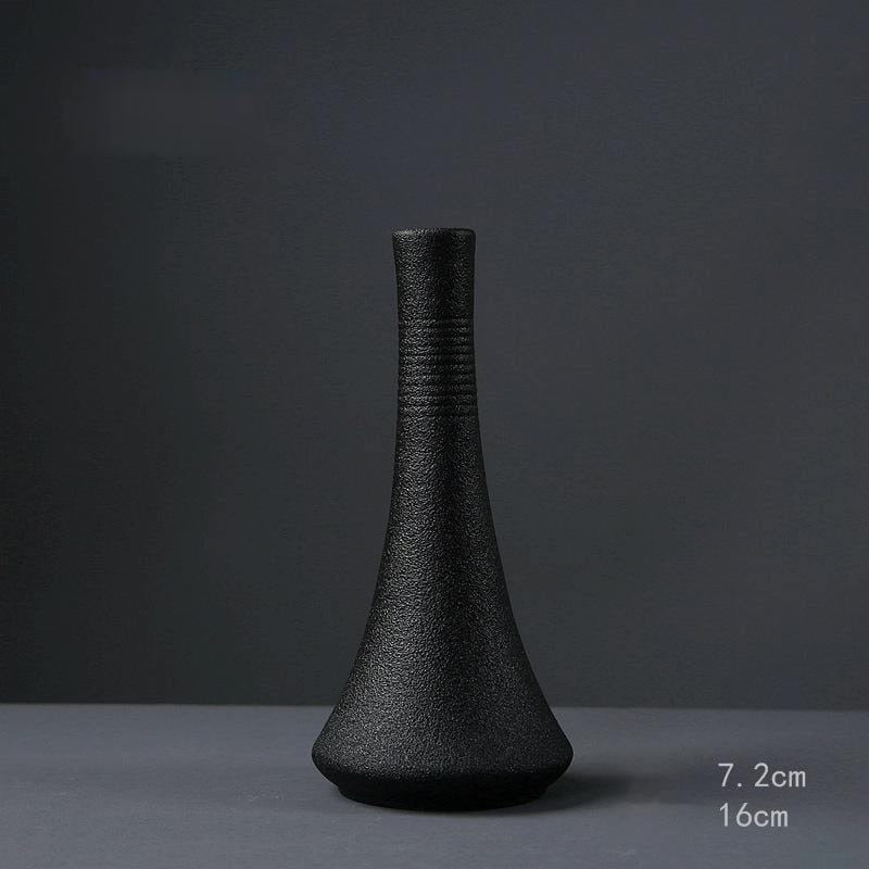 black ceramic vase