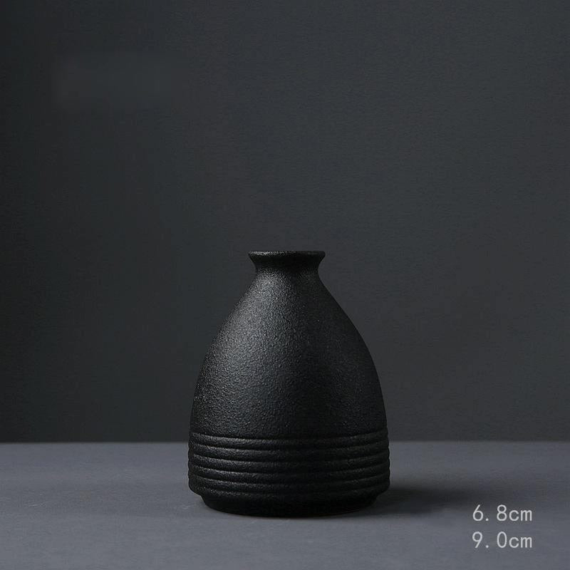 black ceramic vase