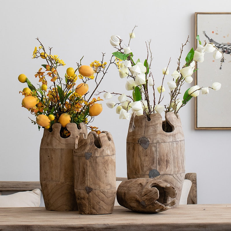 wooden vase
