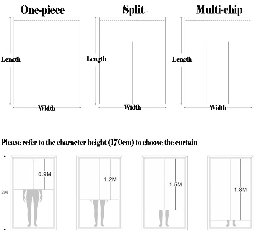 modern style curtain size