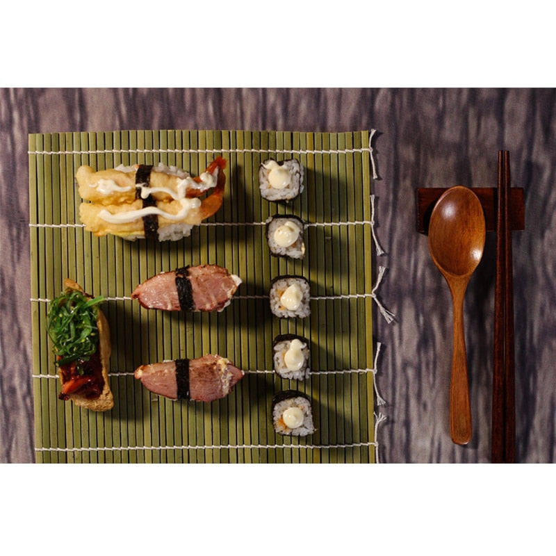 green bamboo folding mat