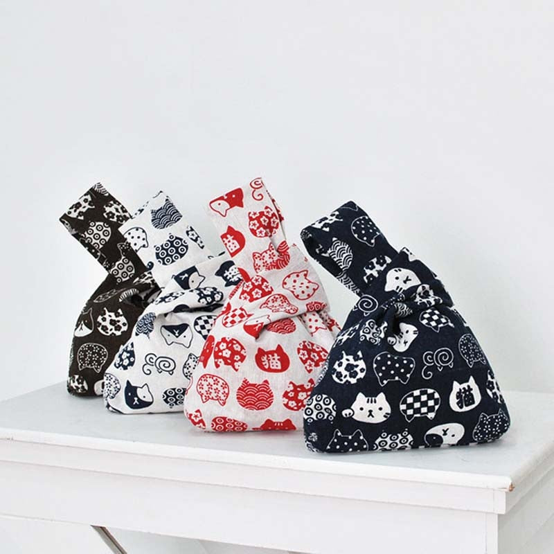 kawai cat knot bag