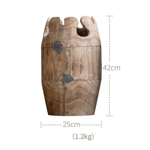 wooden vase size