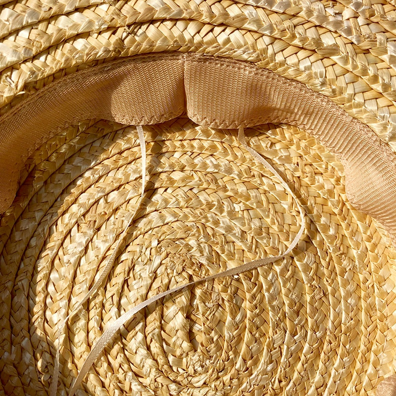 flat brim straw hat