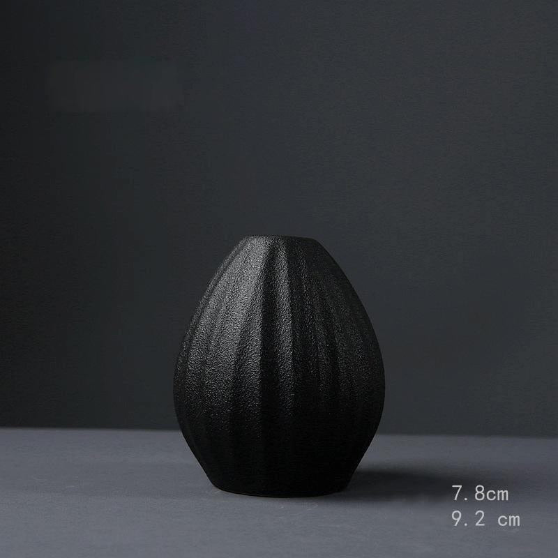 black ceramic vase