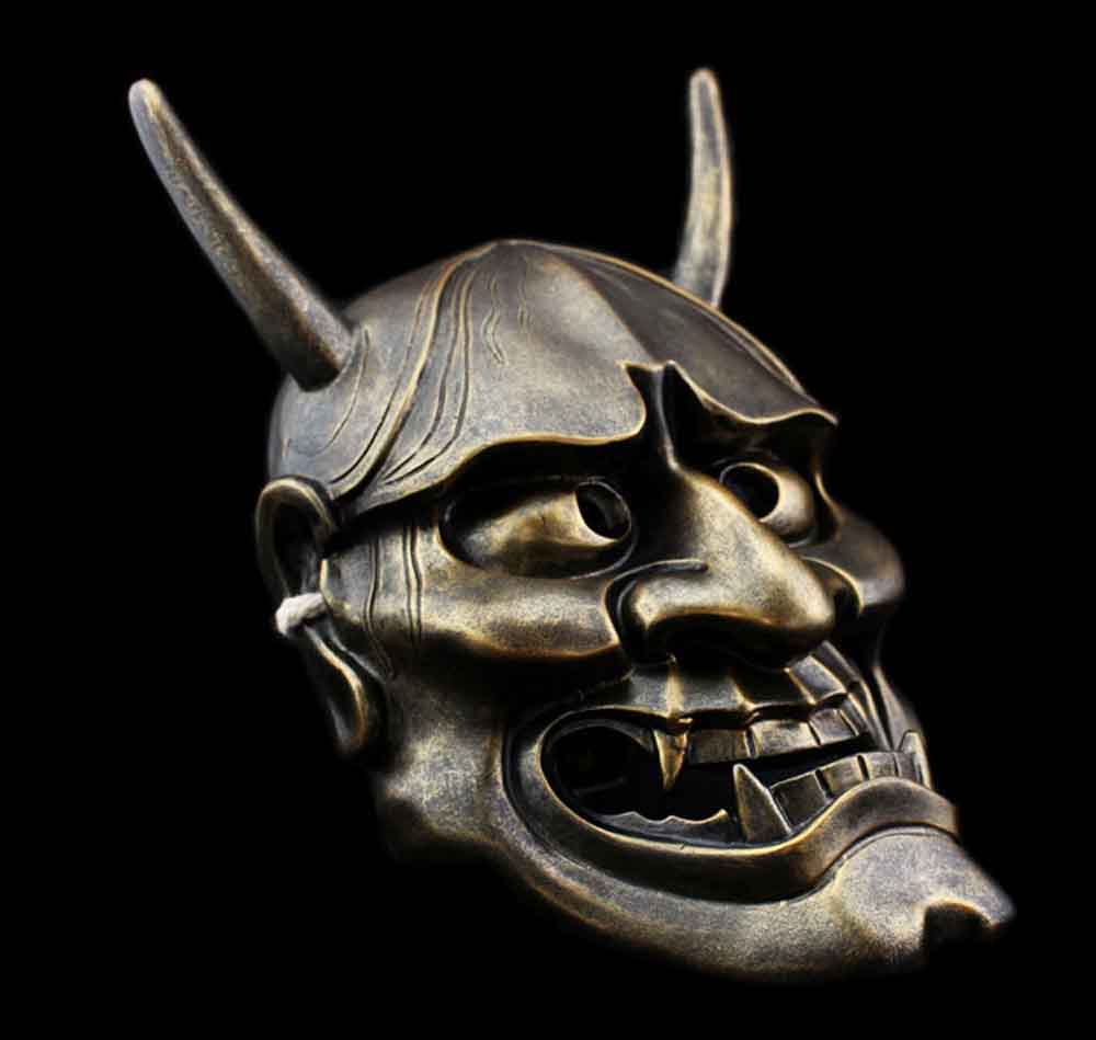 bronze hannya mask