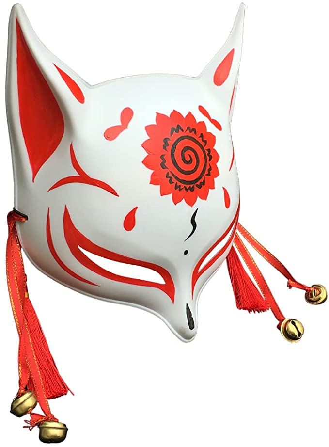 red cosplay kitsune mask