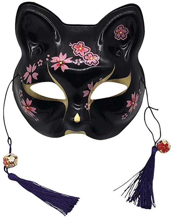 black kabuki kitsune mask