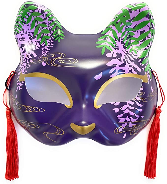 purple kitsune mask