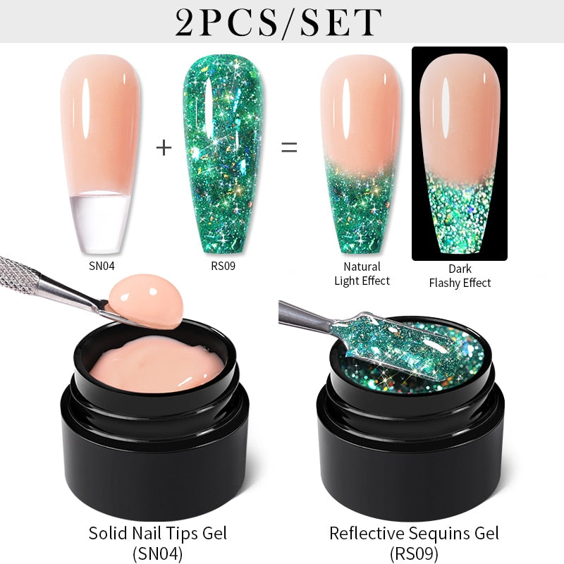 sequins japanese nails